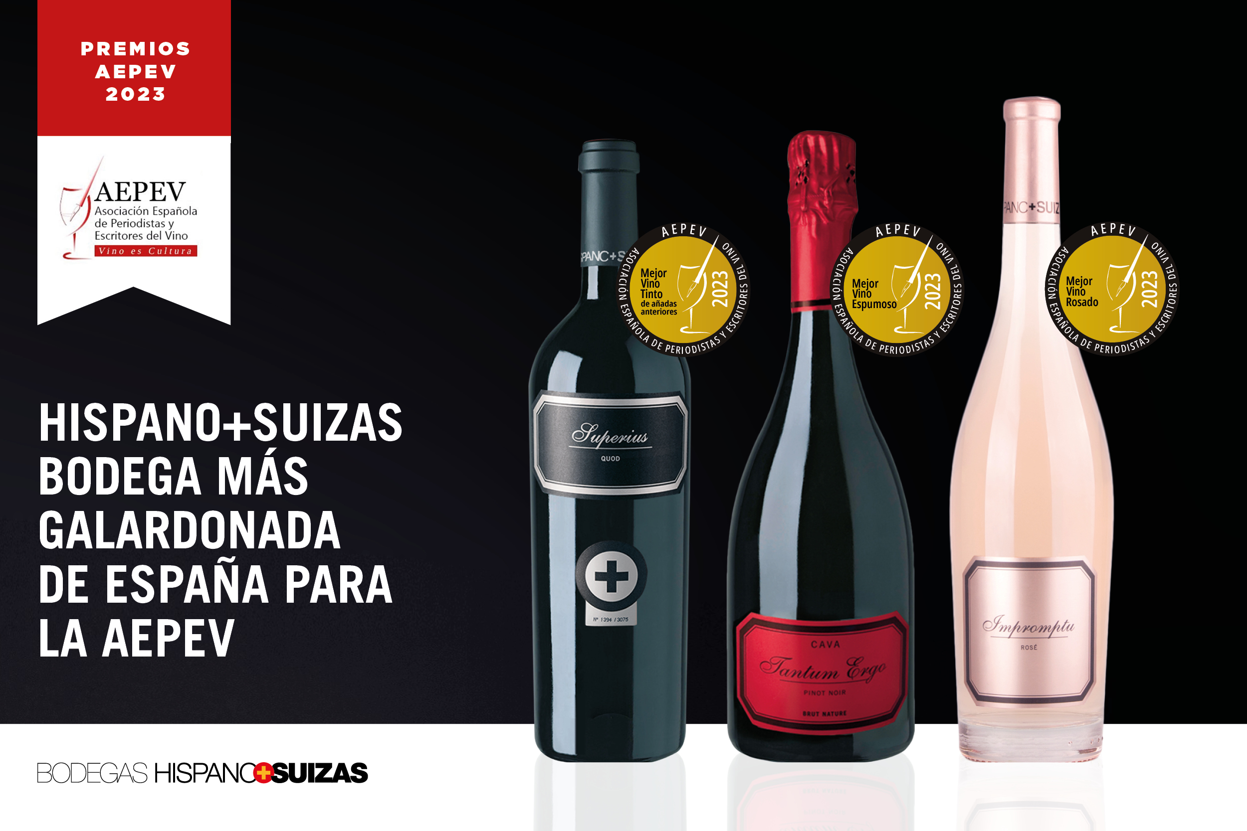 Por tercer año consecutivo, tres vinos de Hispano la convierten en la bodega más galardonada de España para la AEPEV